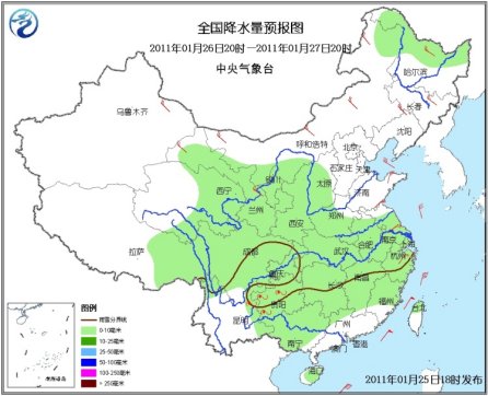 未来三天中国西北地区中东部及南方大部有雨雪