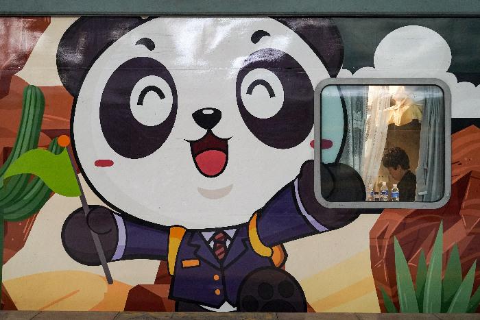 游客乘“熊猫专列”开启“找北”之旅