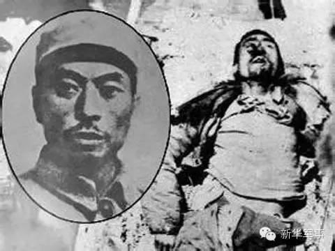 的布告,右为1940年2月23日杨靖宇被日军杀害,杨靖宇遗体旁站立着侵