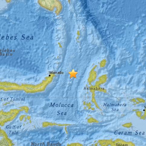 印尼苏拉威西岛海域发生51级地震震源深35公里