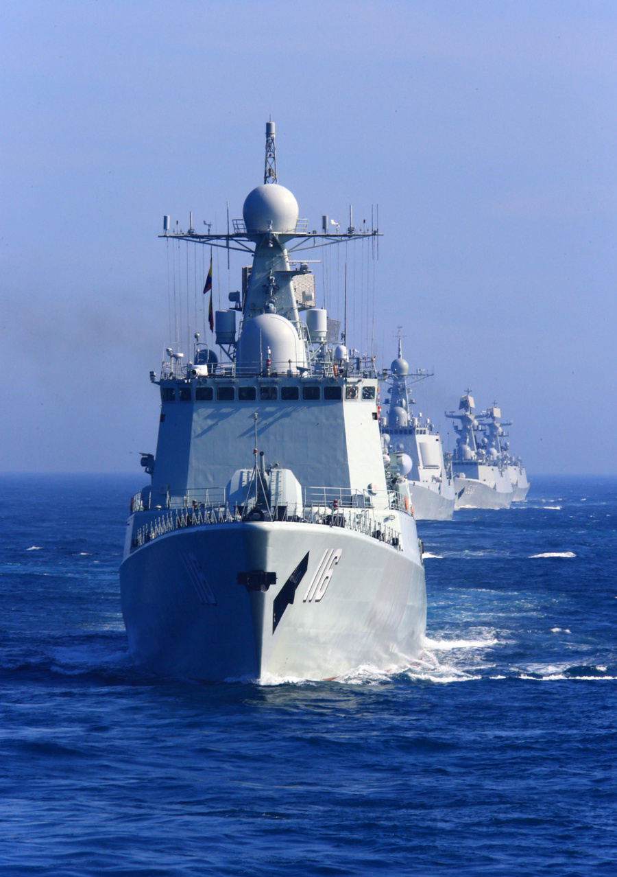 好大的阵势:中国舰队在日本海训练编队运动