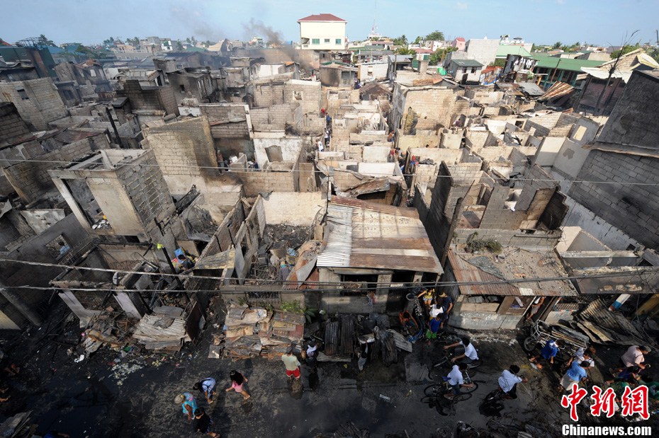菲律宾首都一贫民窟发生火灾