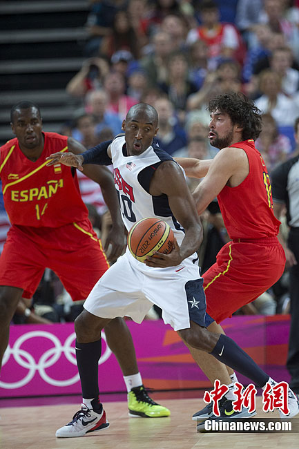 当地时间8月12日,2012伦敦奥运会男子篮球决赛在北格林威治体育馆进行