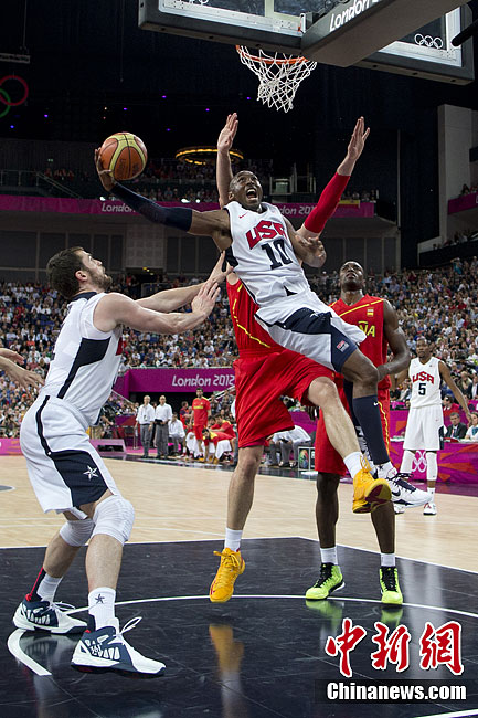当地时间8月12日,2012伦敦奥运会男子篮球决赛在北格林威治体育馆进行