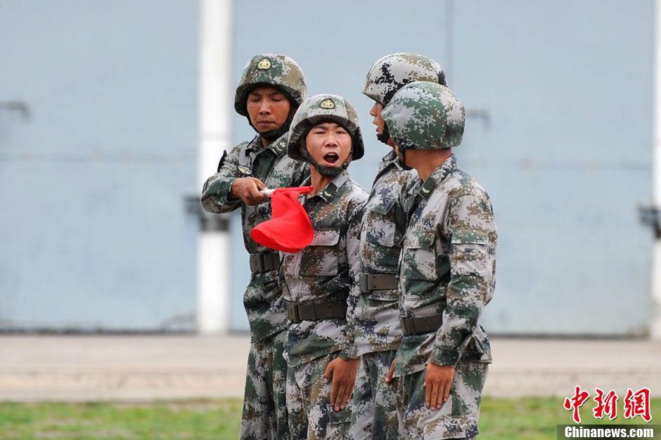 中外媒體進軍營48家媒體記者參觀訪問防空旅